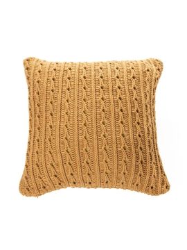 Dalida mustard color knit decorative cushion