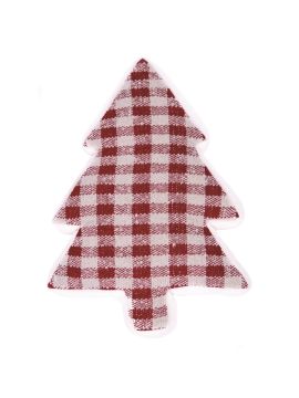 FARFELU PLAID RED AND WHITE FIR TREE CUSHION