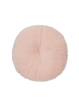 VELVET ROUND CUSHION IN SOFT PINK